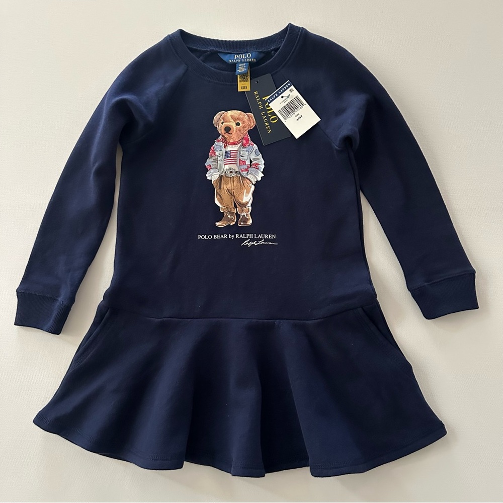 Polo Ralph Lauren 4T Toddler Girl Bear Dress NWT